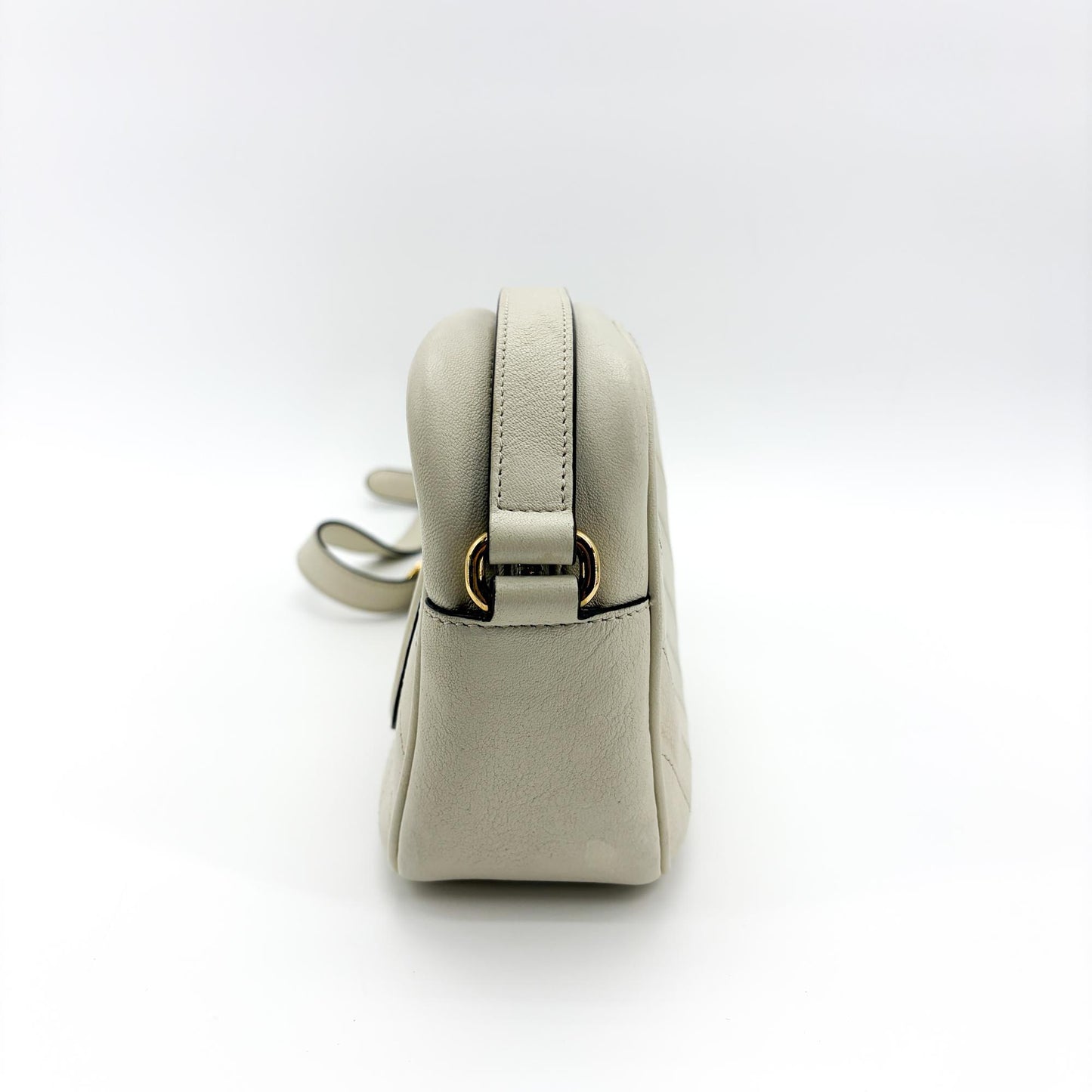 Gucci Soho Chevron Leather Disco Bag Ivory