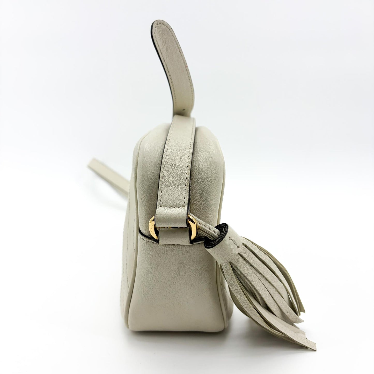 Gucci Soho Chevron Leather Disco Bag Ivory