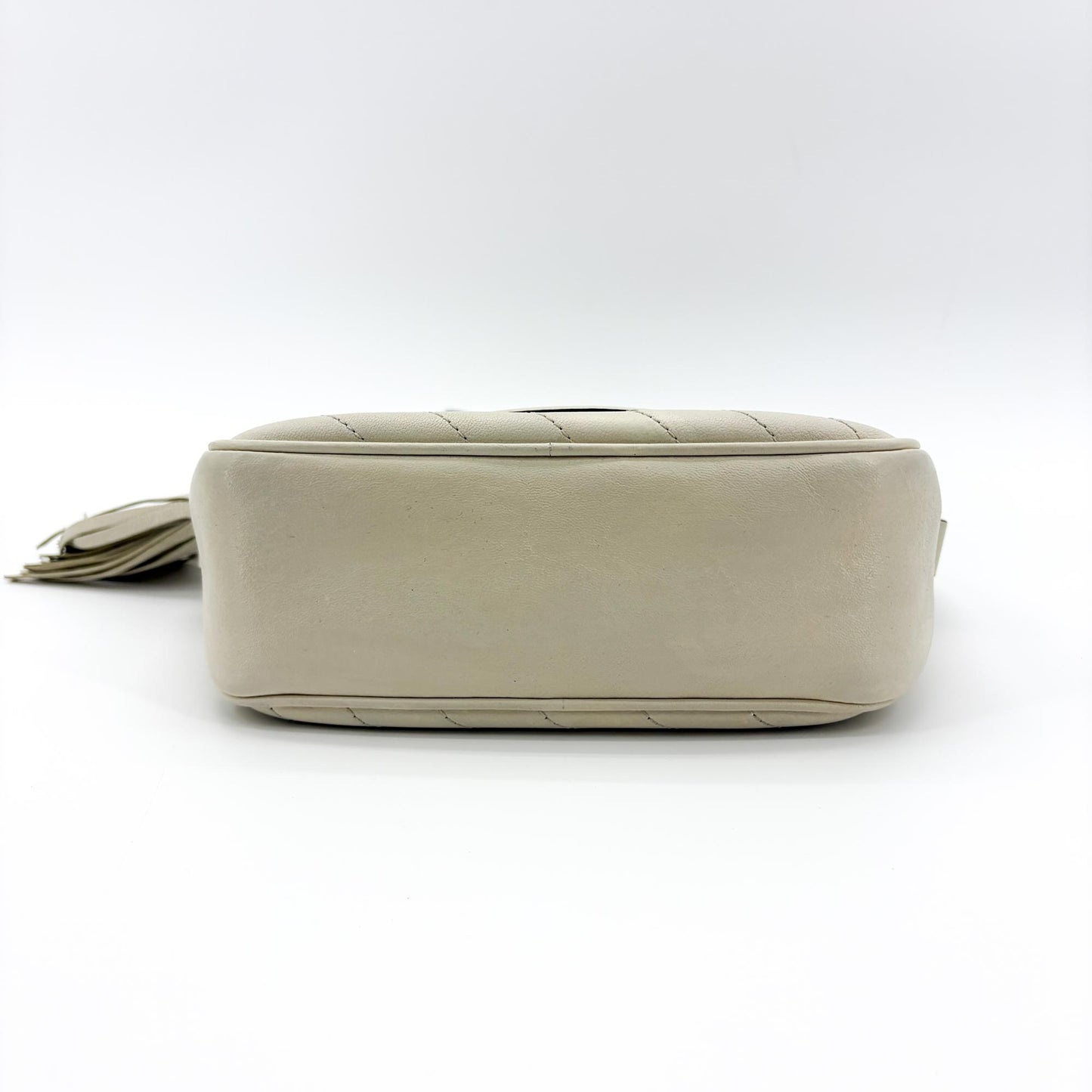 Gucci Soho Chevron Leather Disco Bag Ivory