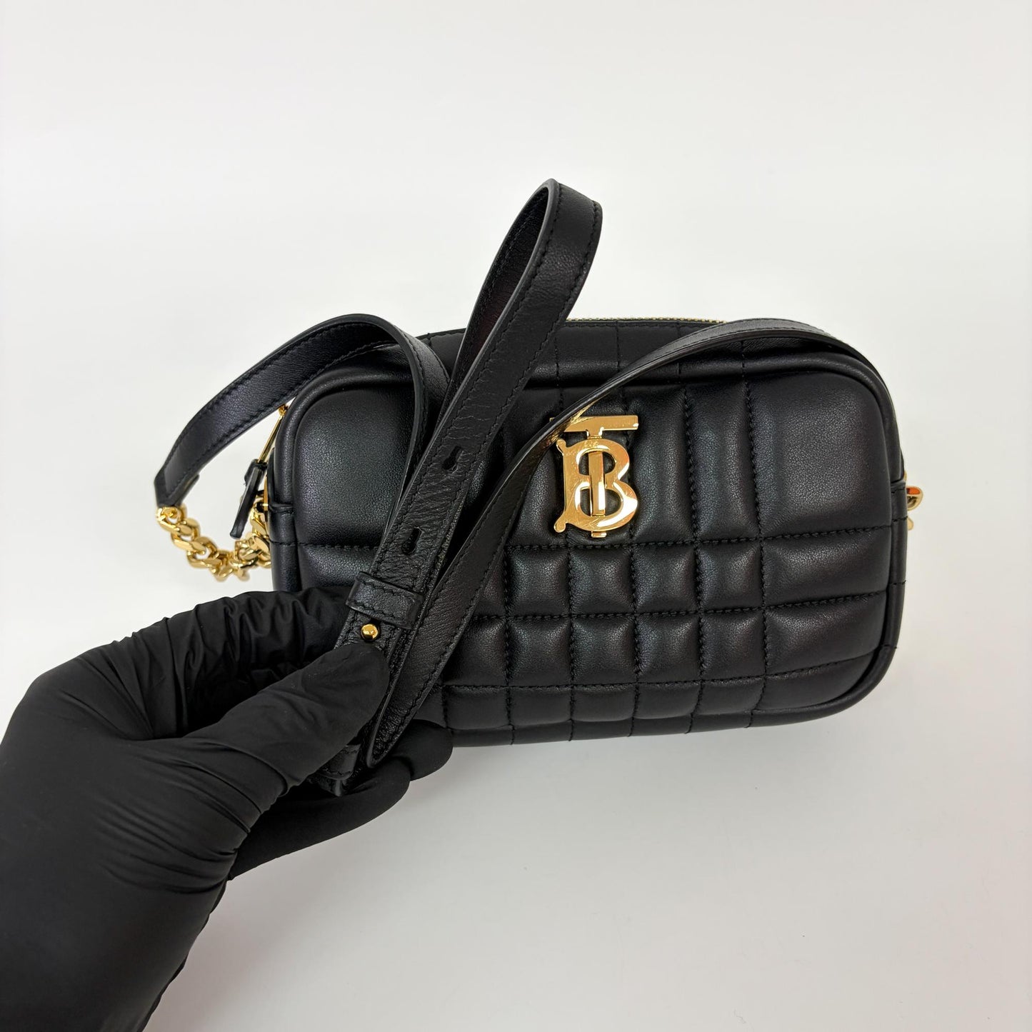 Burberry Small Quilted Lambskin Lola Camera Bag Black