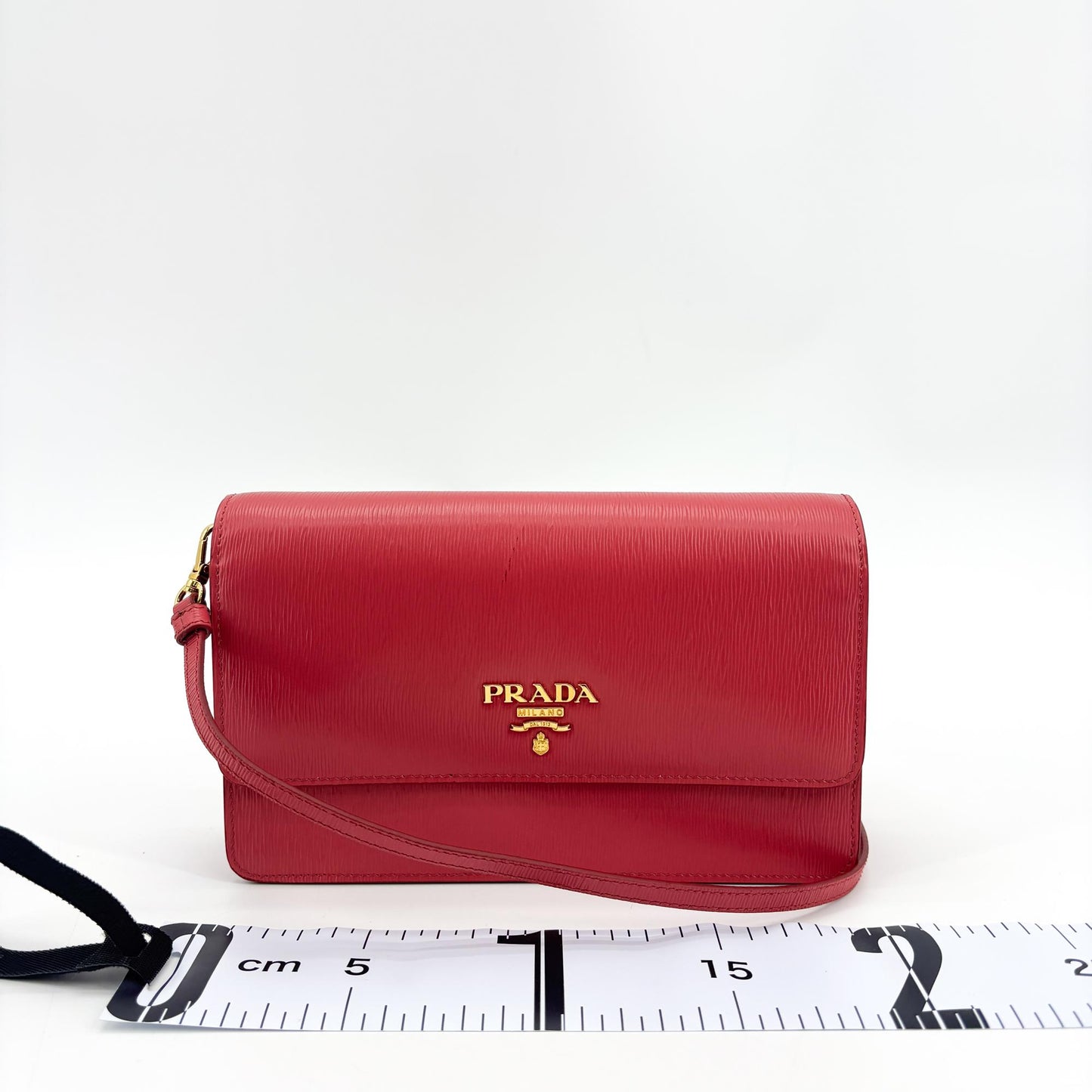 Prada Vitello Move Flap Shoulder Bag Red