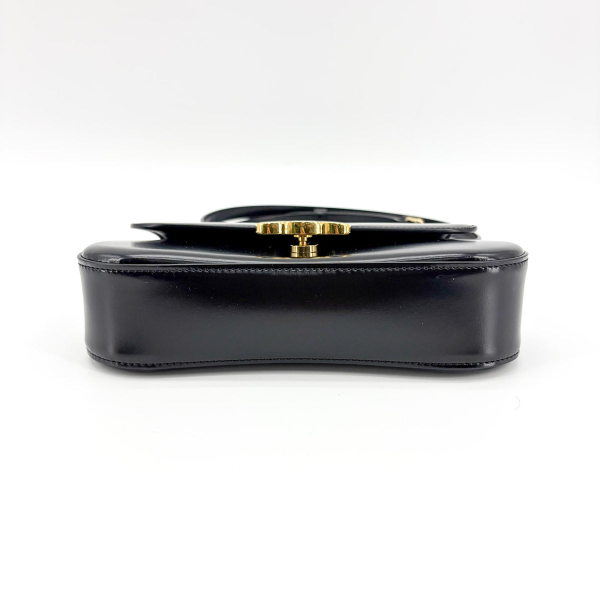 Celine Shiny Calfskin Top Handle Claude Bag Black