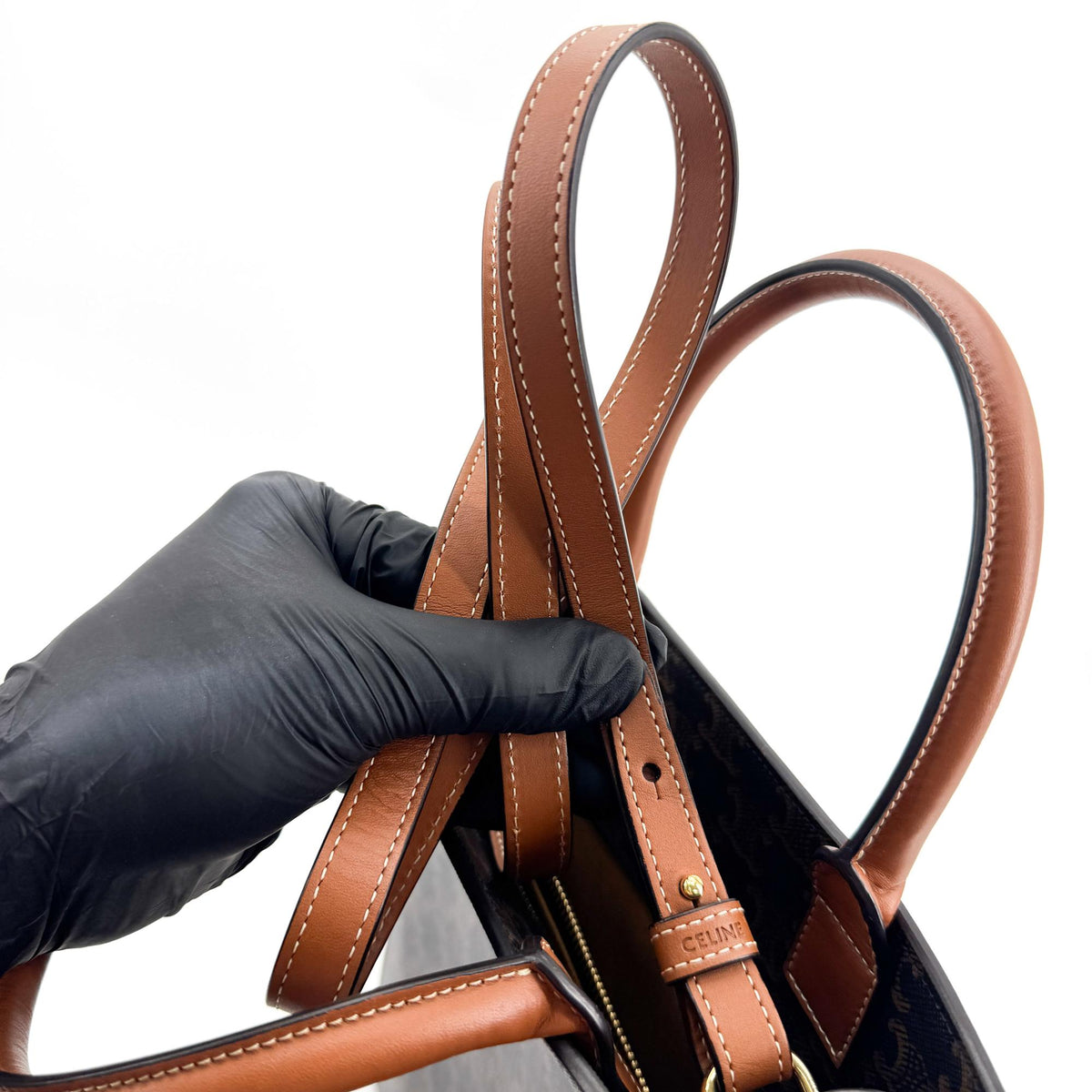 Celine Mini Vertical Cabas Triomphe Canvas Tan