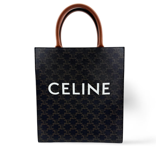 Celine Mini Vertical Cabas Triomphe Canvas Tan