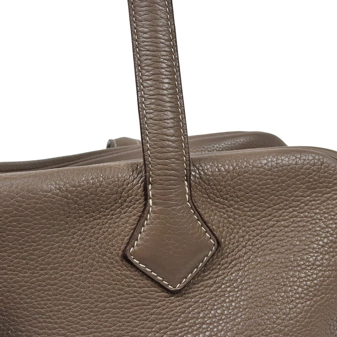 Hermès Size 35 Victoria 2 Étoffe Square "L" Engraved Tote Bag