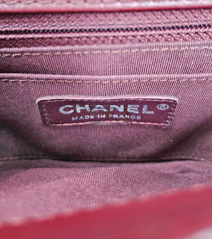 Chanel Burgundy Leather Chain Flap Shoulder Bag