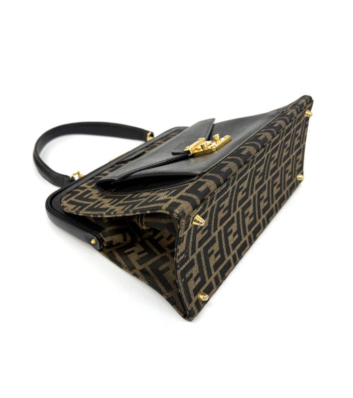 Fendi Zucca Pocket Top Handle Bag