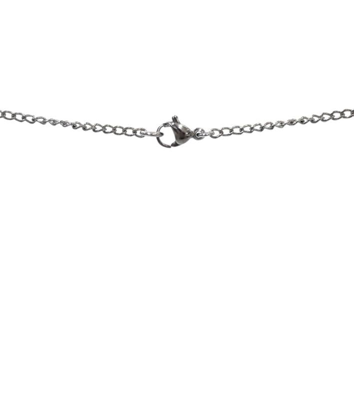 Chanel CC Lettering Silver Necklace