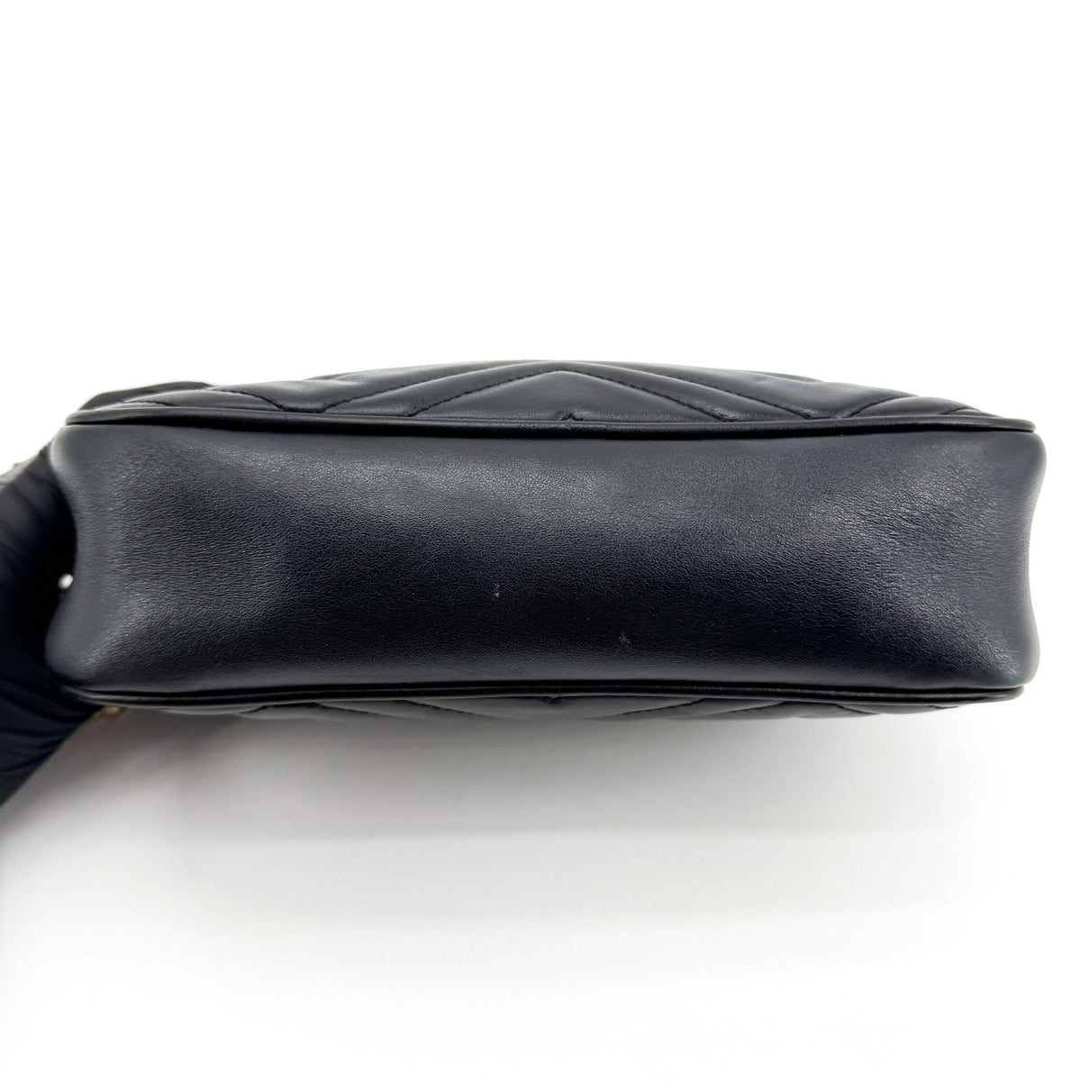 Gucci GG Marmont Matelassé Mini Crossbody Bag Gold Hardware Black