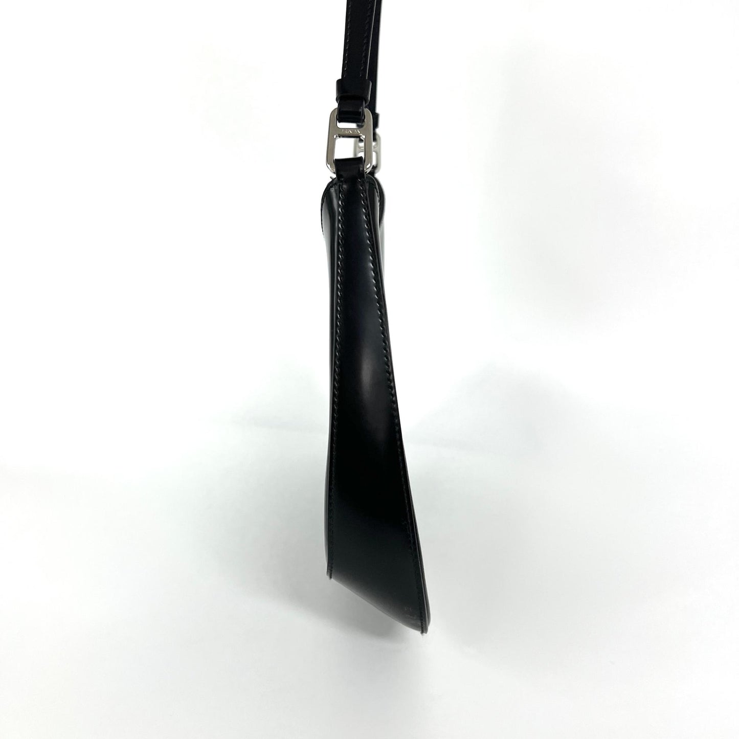 Prada Cleo Brushed Leather Shoulder Bag Black
