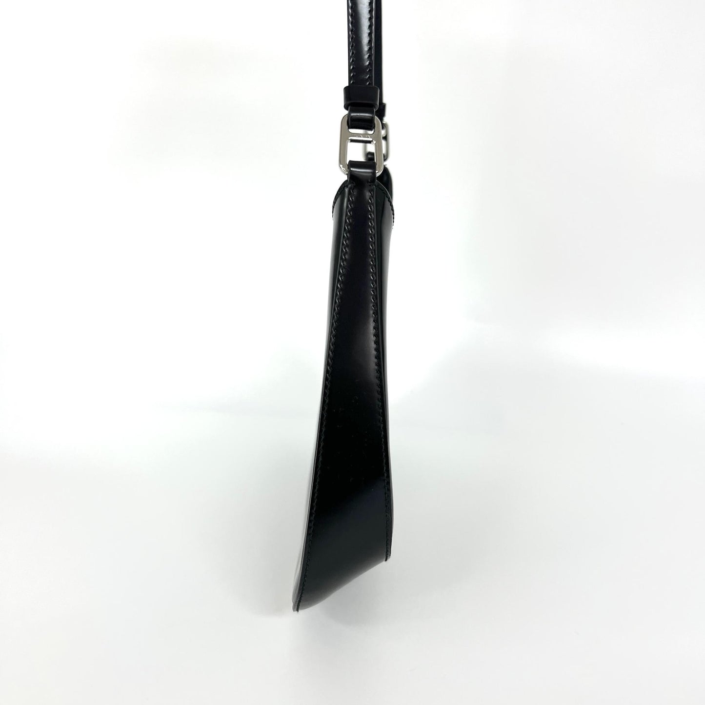 Prada Cleo Brushed Leather Shoulder Bag Black