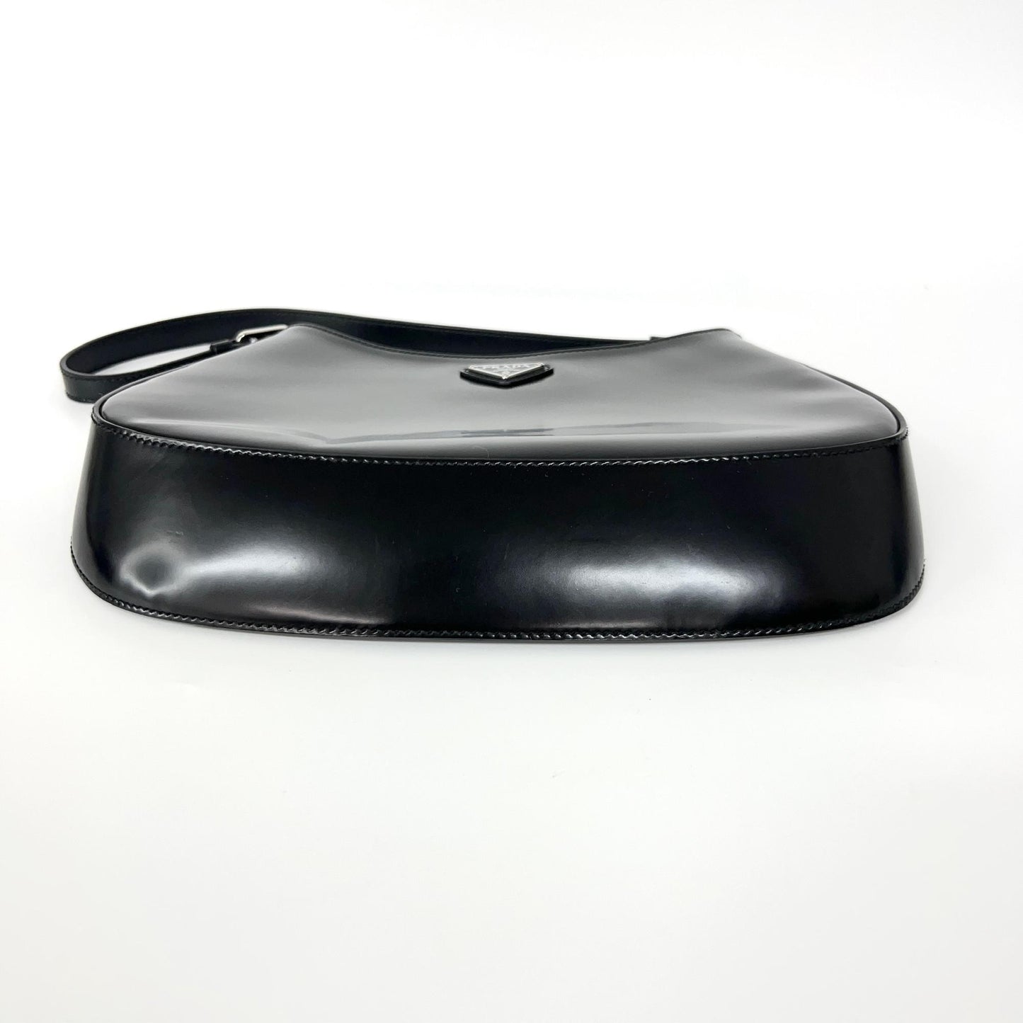 Prada Cleo Brushed Leather Shoulder Bag Black