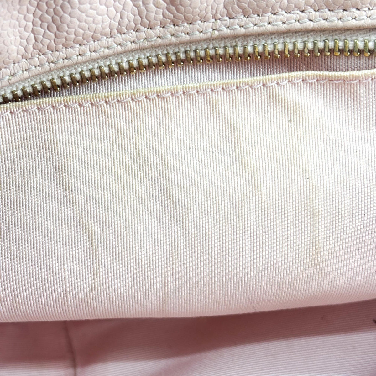 Chanel Quilted Caviar Petite Shopping Tote Bag Pink with Gold Hardware