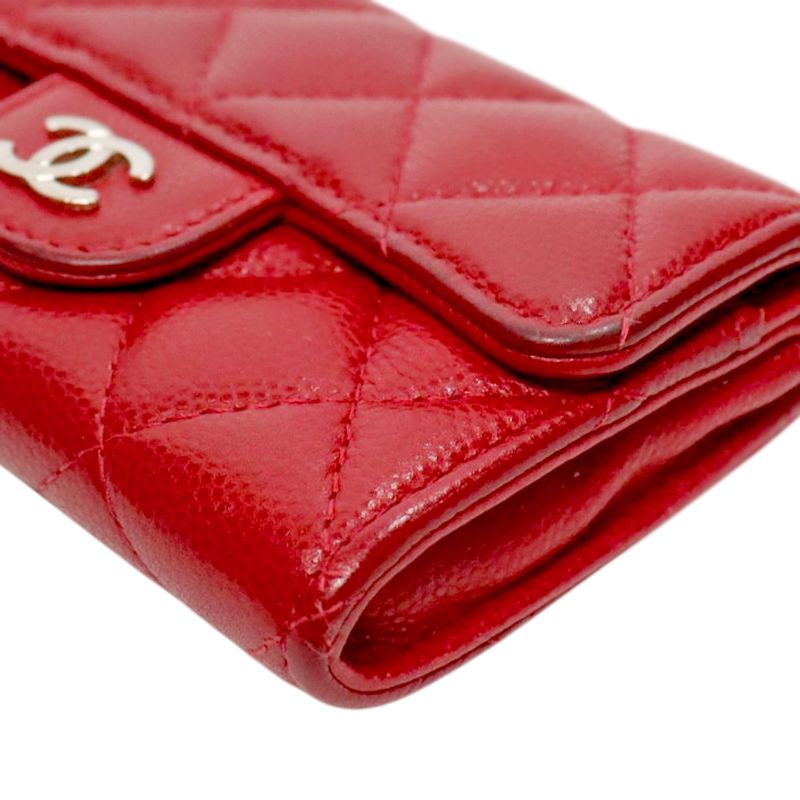 Chanel Red Caviar Skin Card Wallet