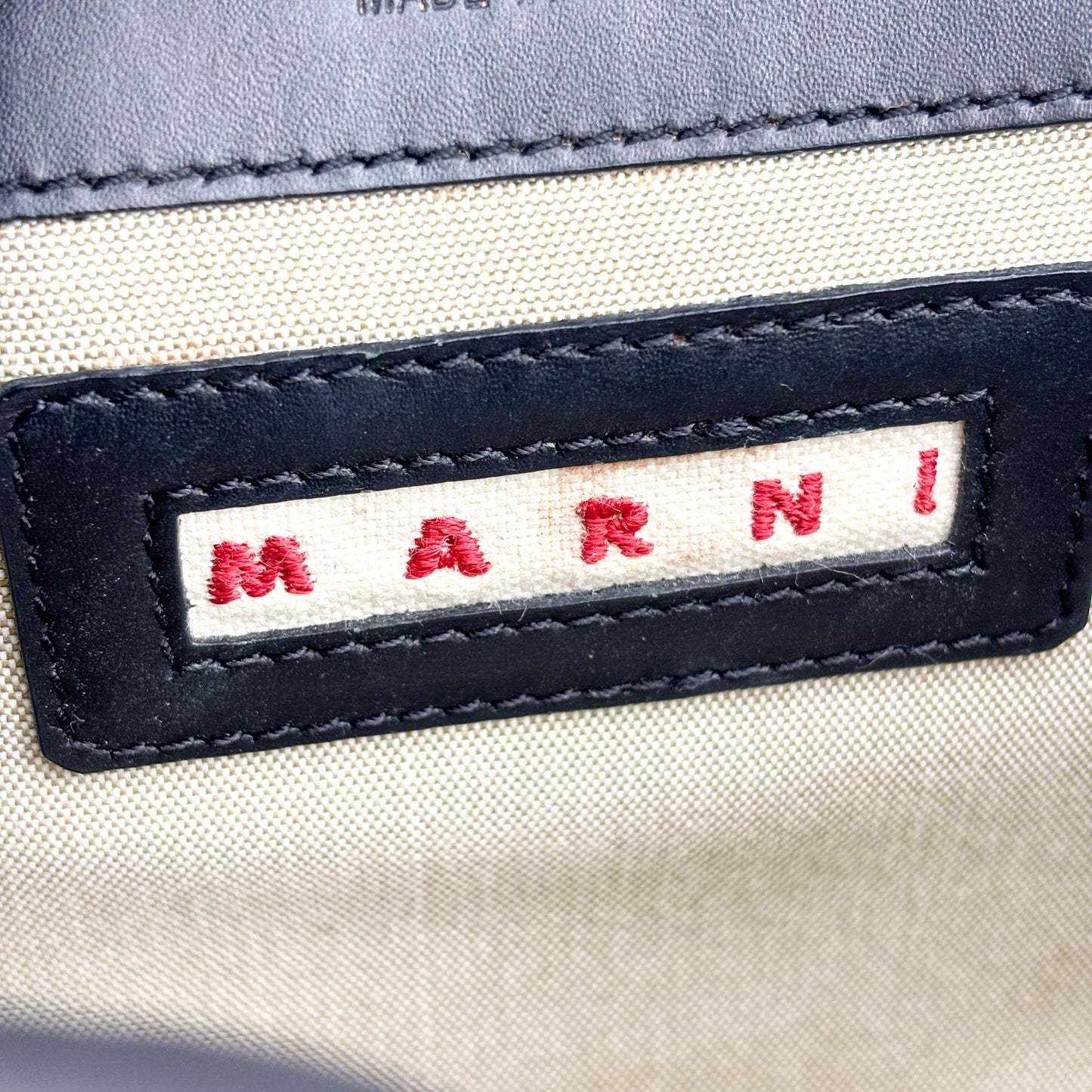 Sac porté épaule Marni Medium Trunk bleu marine