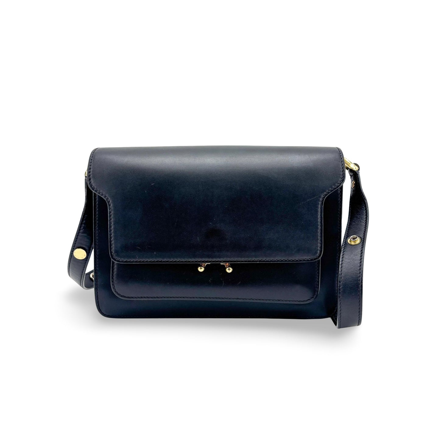 Sac porté épaule Marni Medium Trunk bleu marine