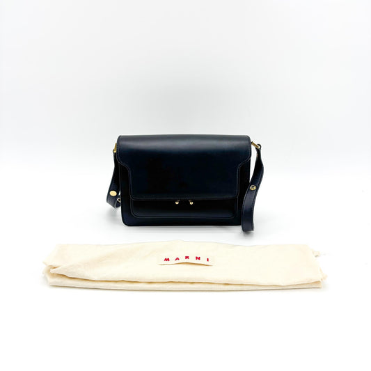 Sac porté épaule Marni Medium Trunk bleu marine