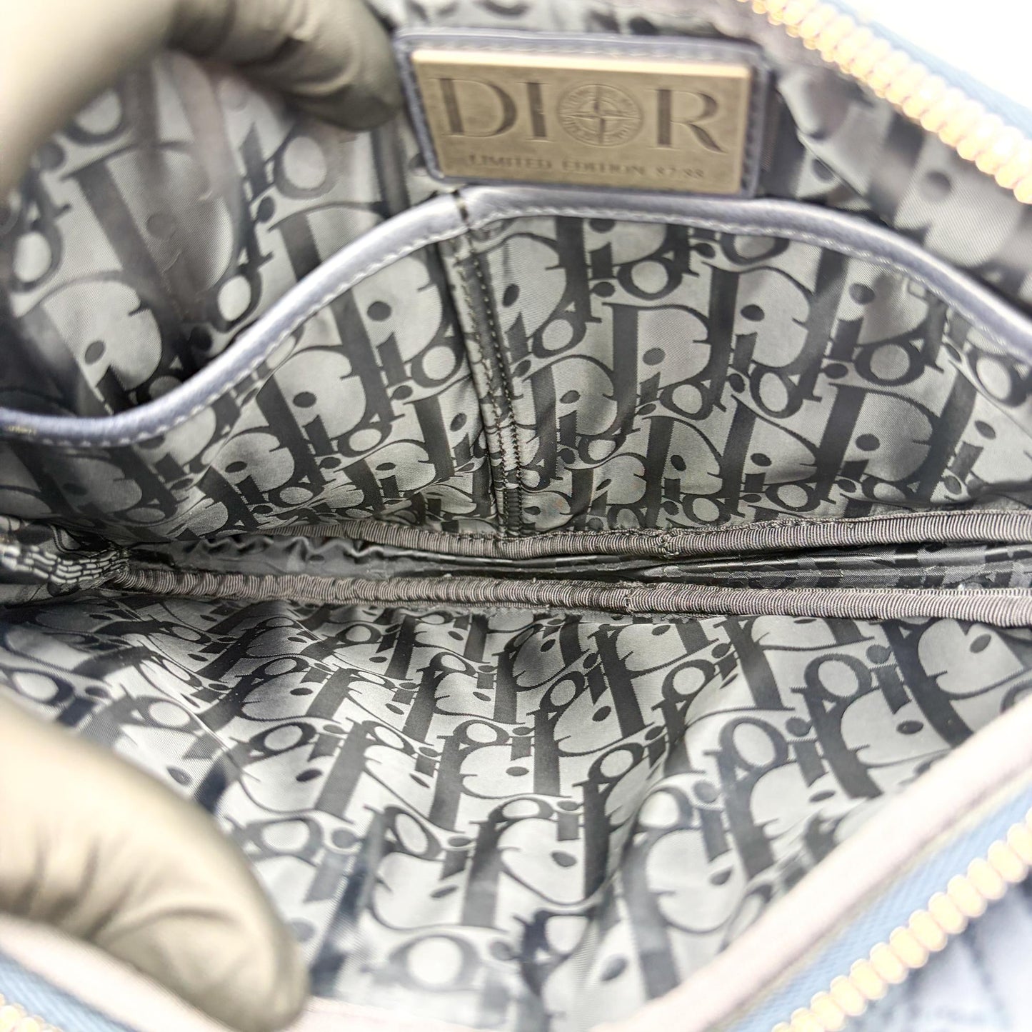 Dior Saddle Bag Navy Oblique Technical Fabric