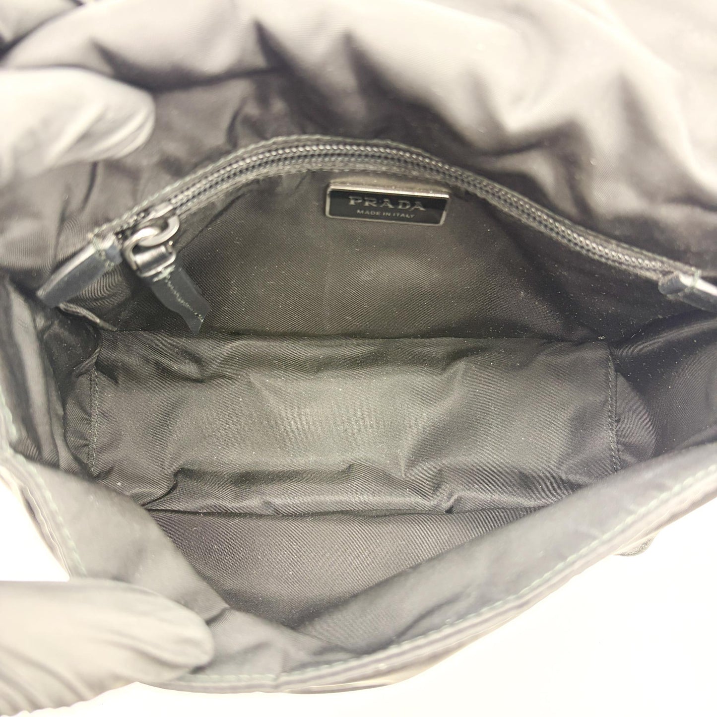 Prada Re-Nylon and Saffiano Leather Messenger Bag Black