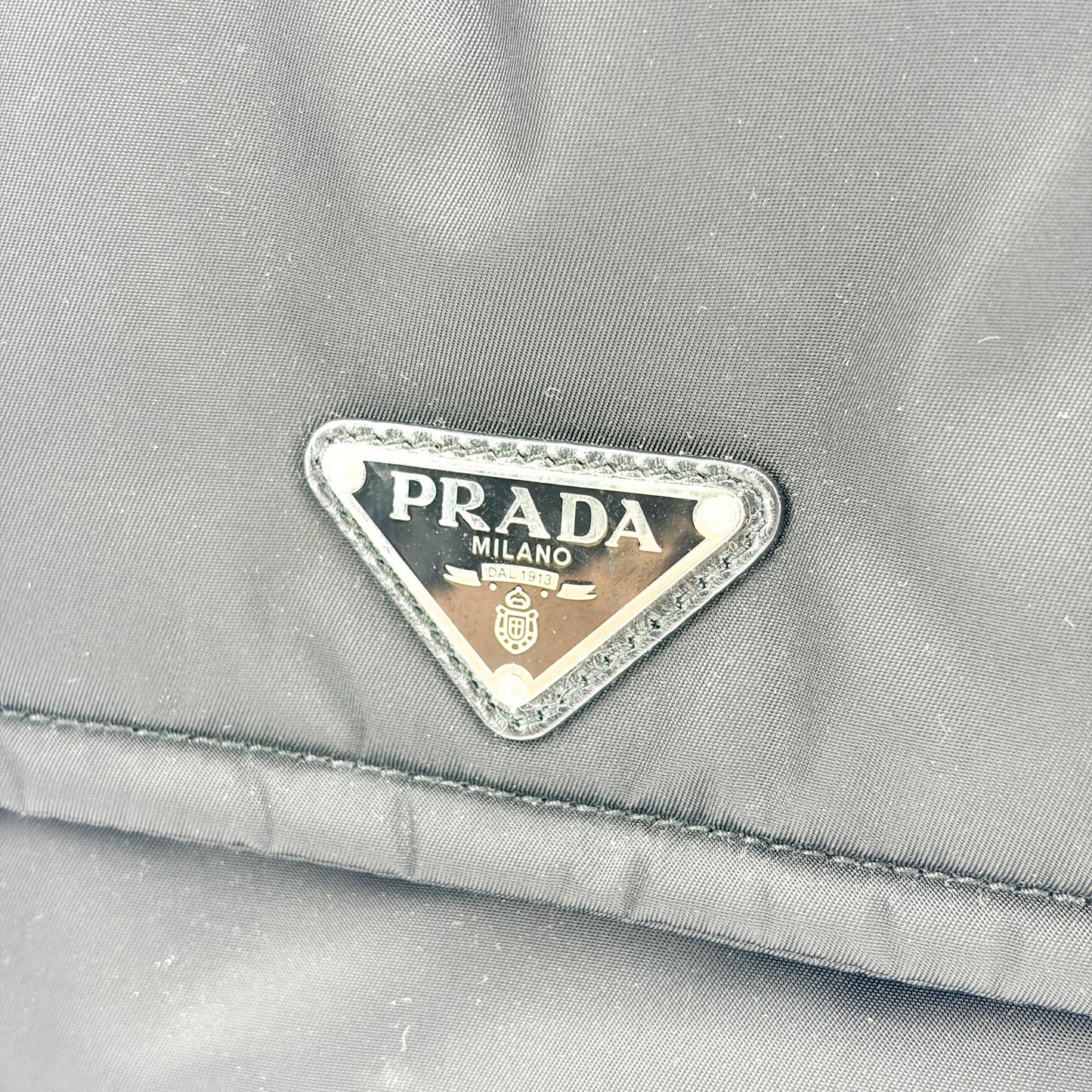 Prada Re-Nylon and Saffiano Leather Messenger Bag Black