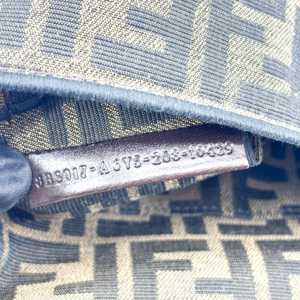 Fendi Mini Baguette FF Jacquard Shoulder Bag Brown
