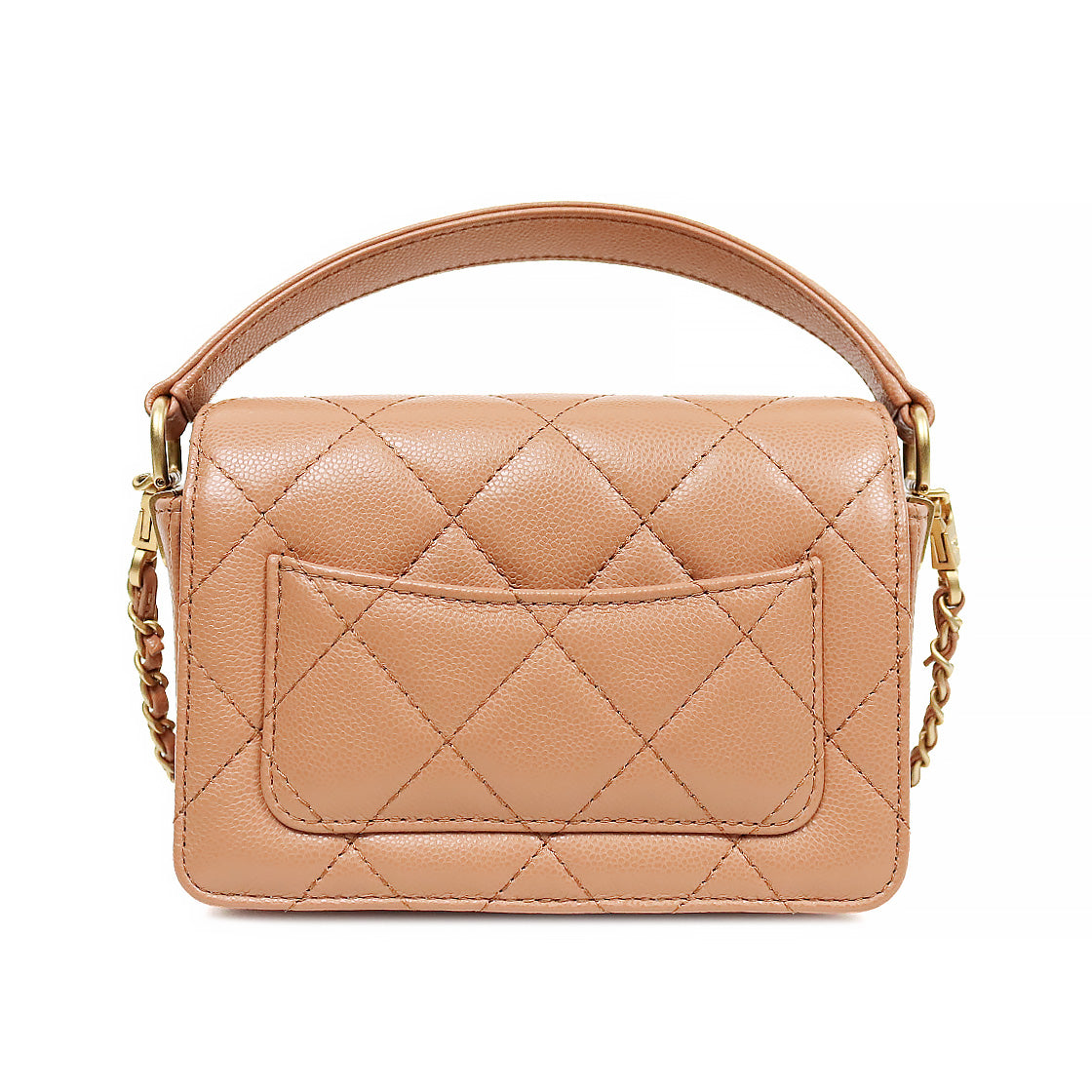 Chanel Mini Brown Caviar Top-Handle Tote Bag