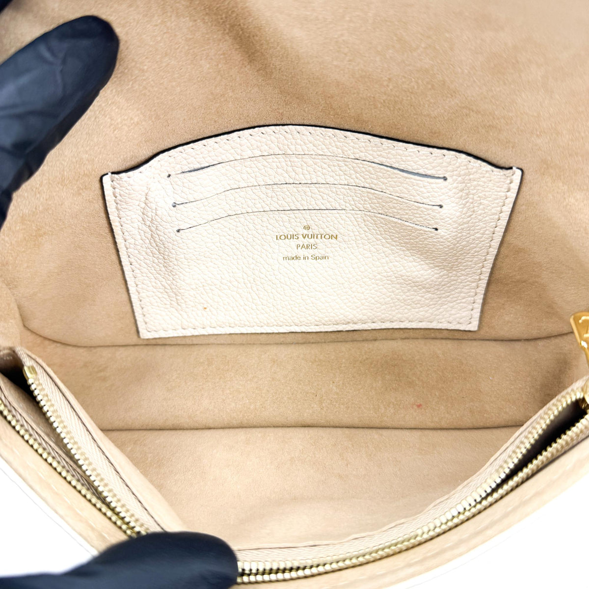 Louis Vuitton Monogram Empreinte Easy Pochette on Strap Cream