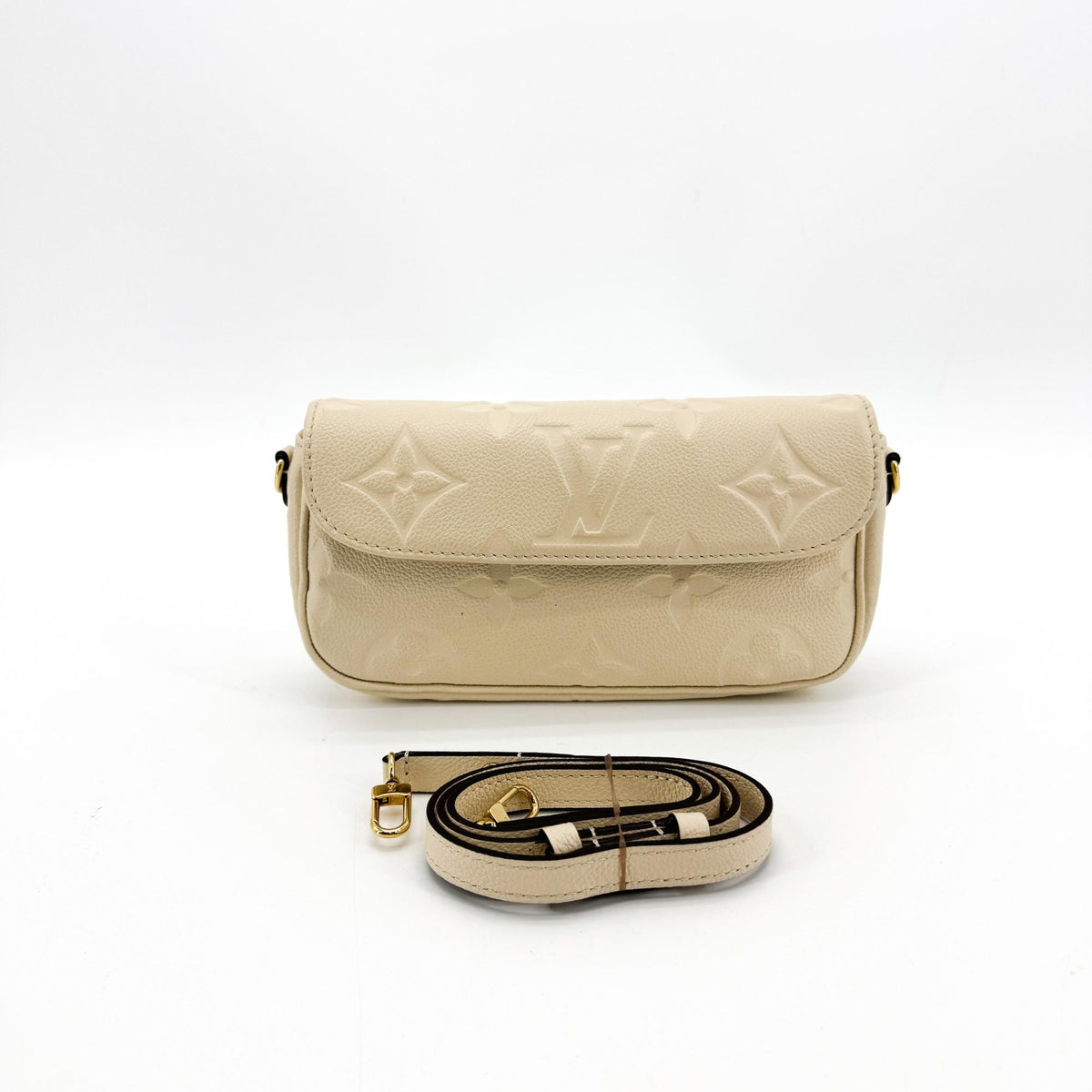 Louis Vuitton Monogram Empreinte Easy Pochette on Strap Cream