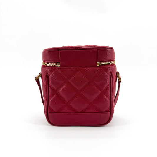 Saint Laurent Carré Quilted Grande de Foudere 80's Vanity Bag Red