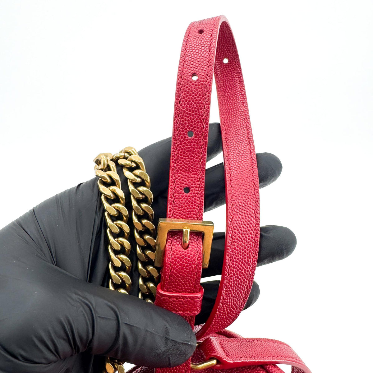 Saint Laurent Carré Quilted Grande de Foudere 80's Vanity Bag Red