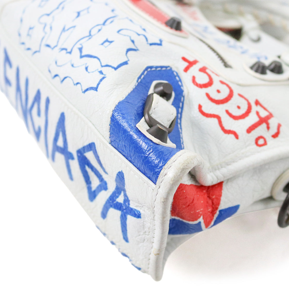 Balenciaga White Mini Gravity Motor Bag