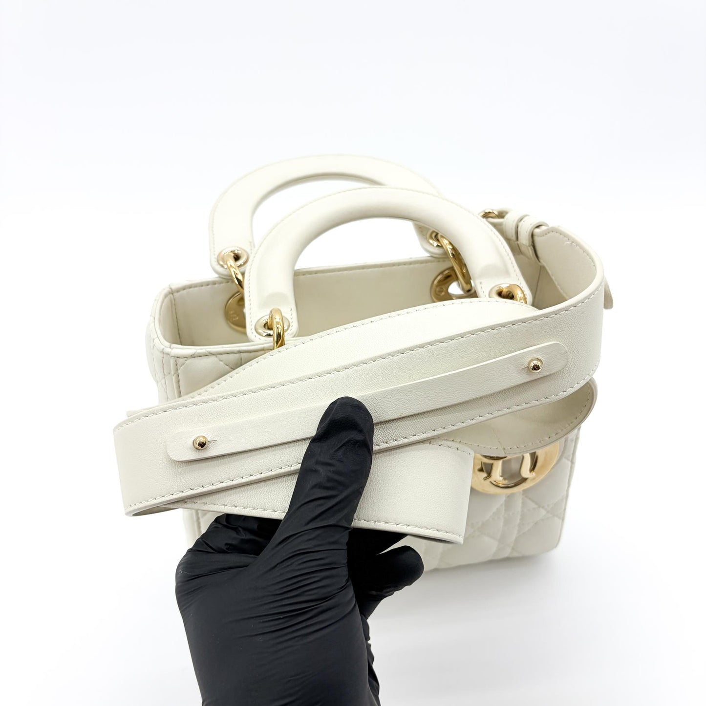 Dior Lady Dior Small Bag Latte Lambskin Gold Hardware