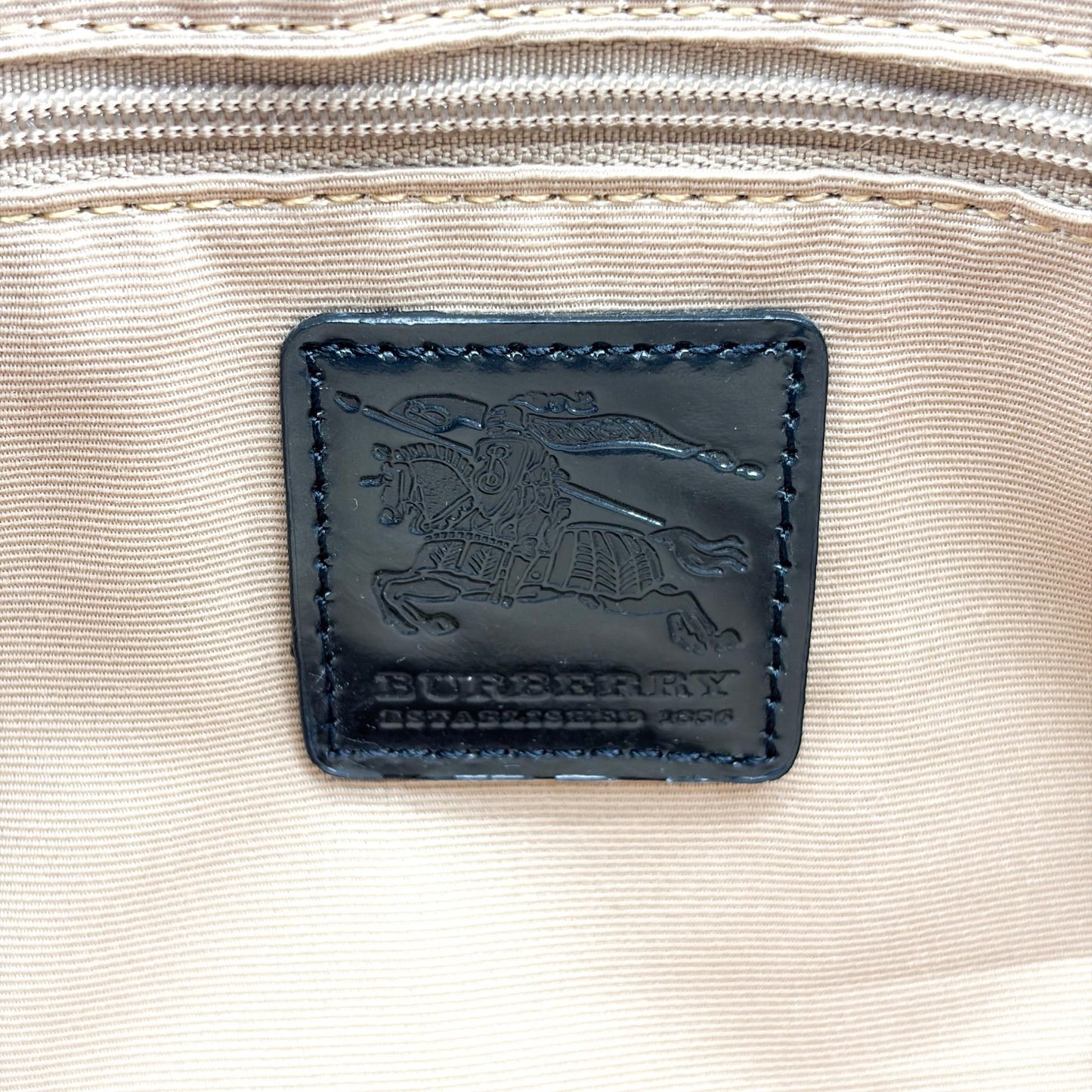 Burberry Nova Check Canvas and Black Patent Leather Small Tote Bag