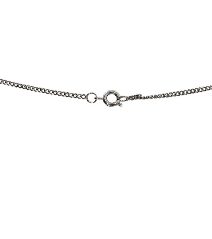 Chanel Brown CC Silver Necklace