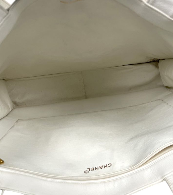 Chanel White Caviar Big CC Shoulder Bag