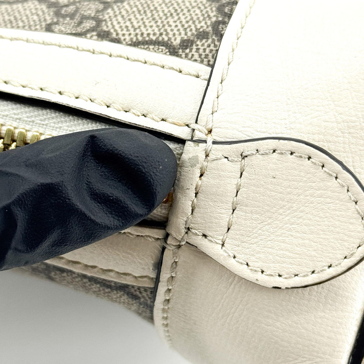 Gucci Horsebit 1955 Small Top Handle Bag White GG Supreme