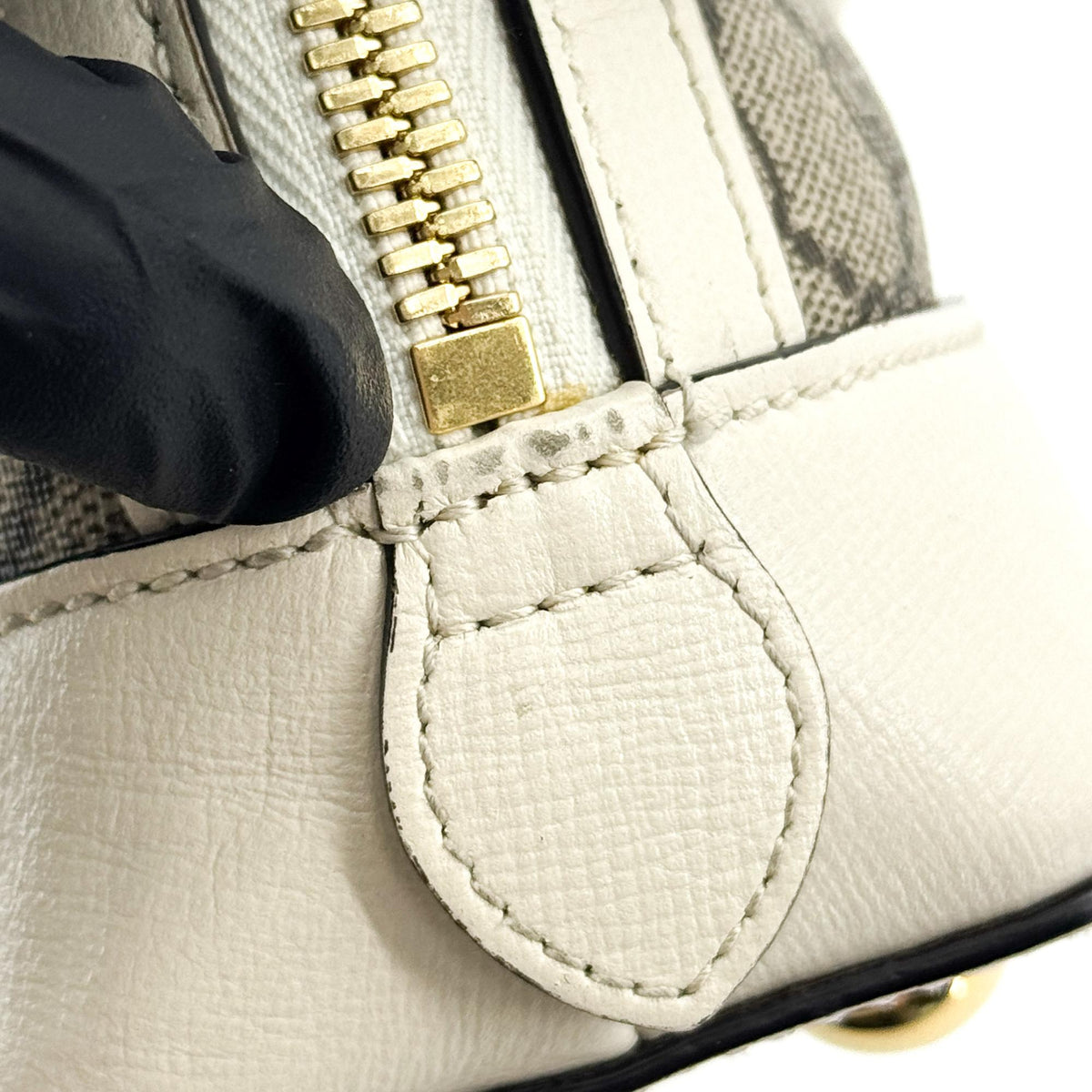 Gucci Horsebit 1955 Small Top Handle Bag White GG Supreme