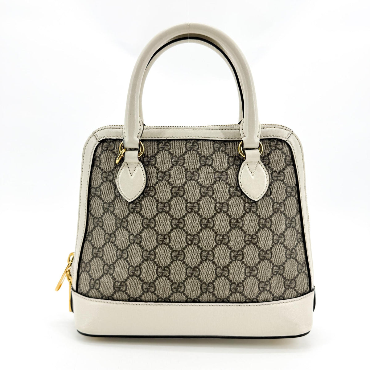 Gucci Horsebit 1955 Small Top Handle Bag White GG Supreme