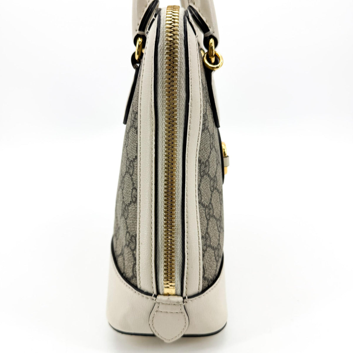 Gucci Horsebit 1955 Small Top Handle Bag White GG Supreme