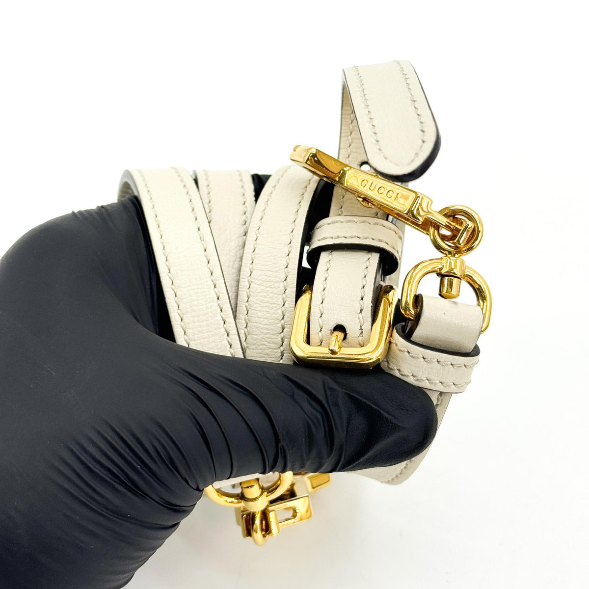 Gucci Horsebit 1955 Small Top Handle Bag White GG Supreme