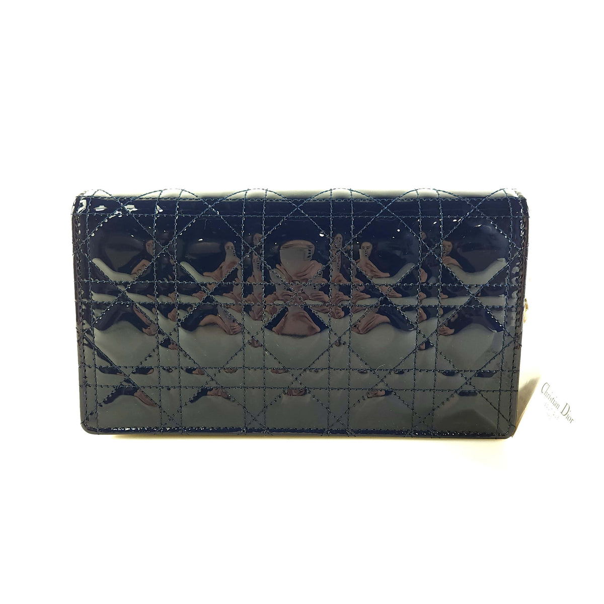 Patent Cannage Lady Chain Strap Pouch Crossbody Bag S0204OVRB