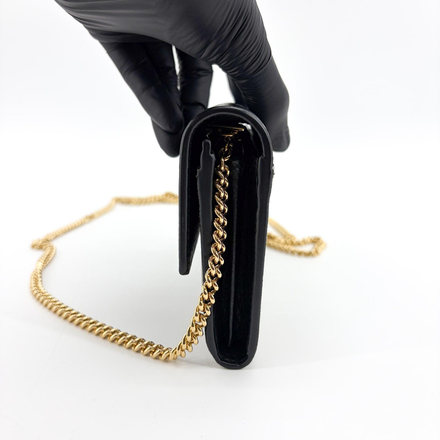 Gucci GG Marmont GG Supreme Chain Wallet Black