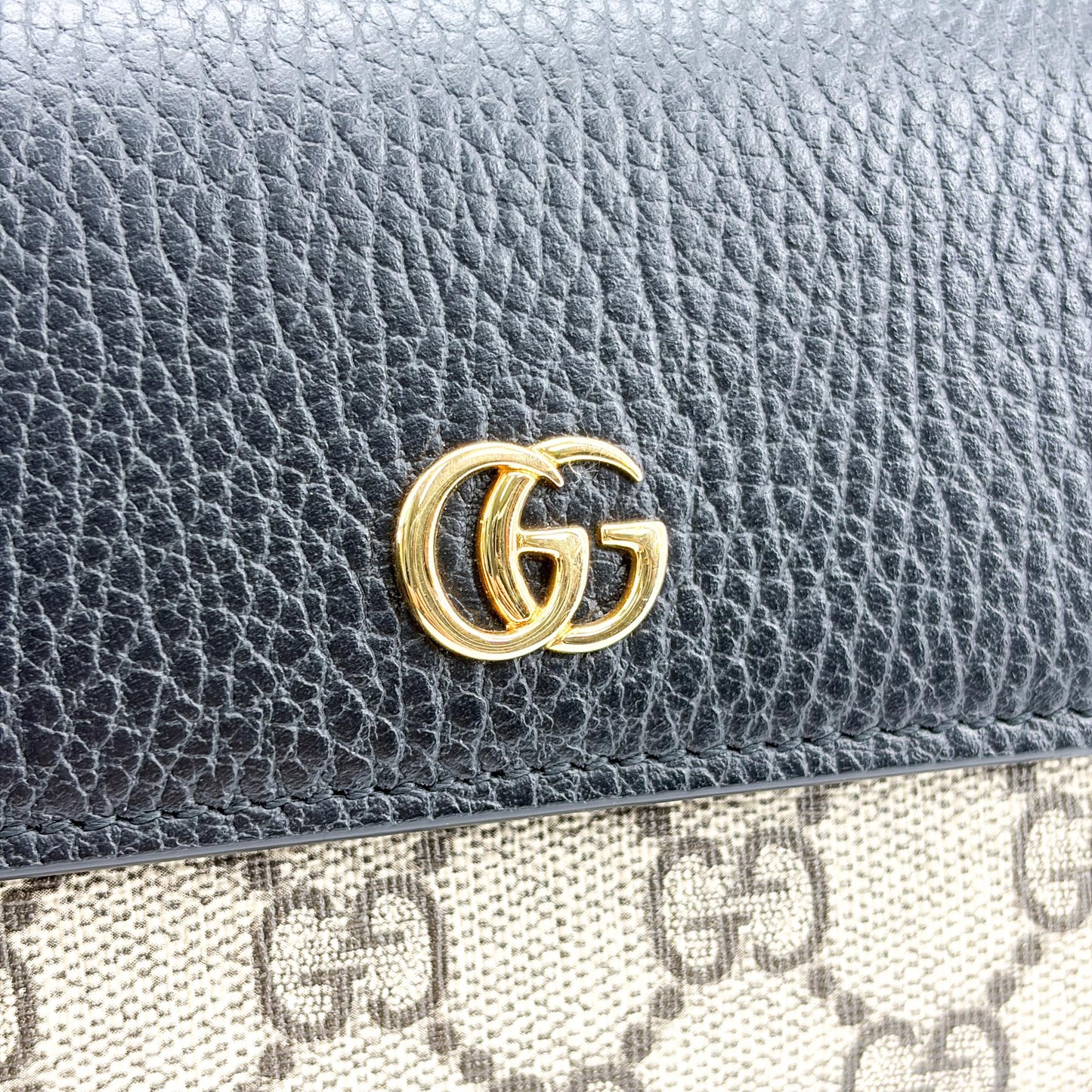 Gucci GG Marmont GG Supreme Chain Wallet Black