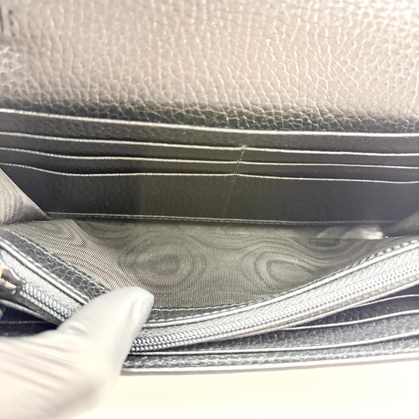 Gucci GG Marmont GG Supreme Chain Wallet Black