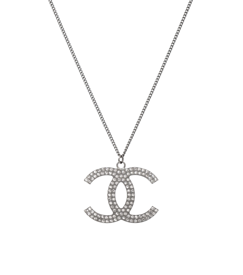 Chanel Cubic CC Silver Necklace