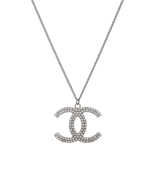 Chanel Cubic CC Silver Necklace