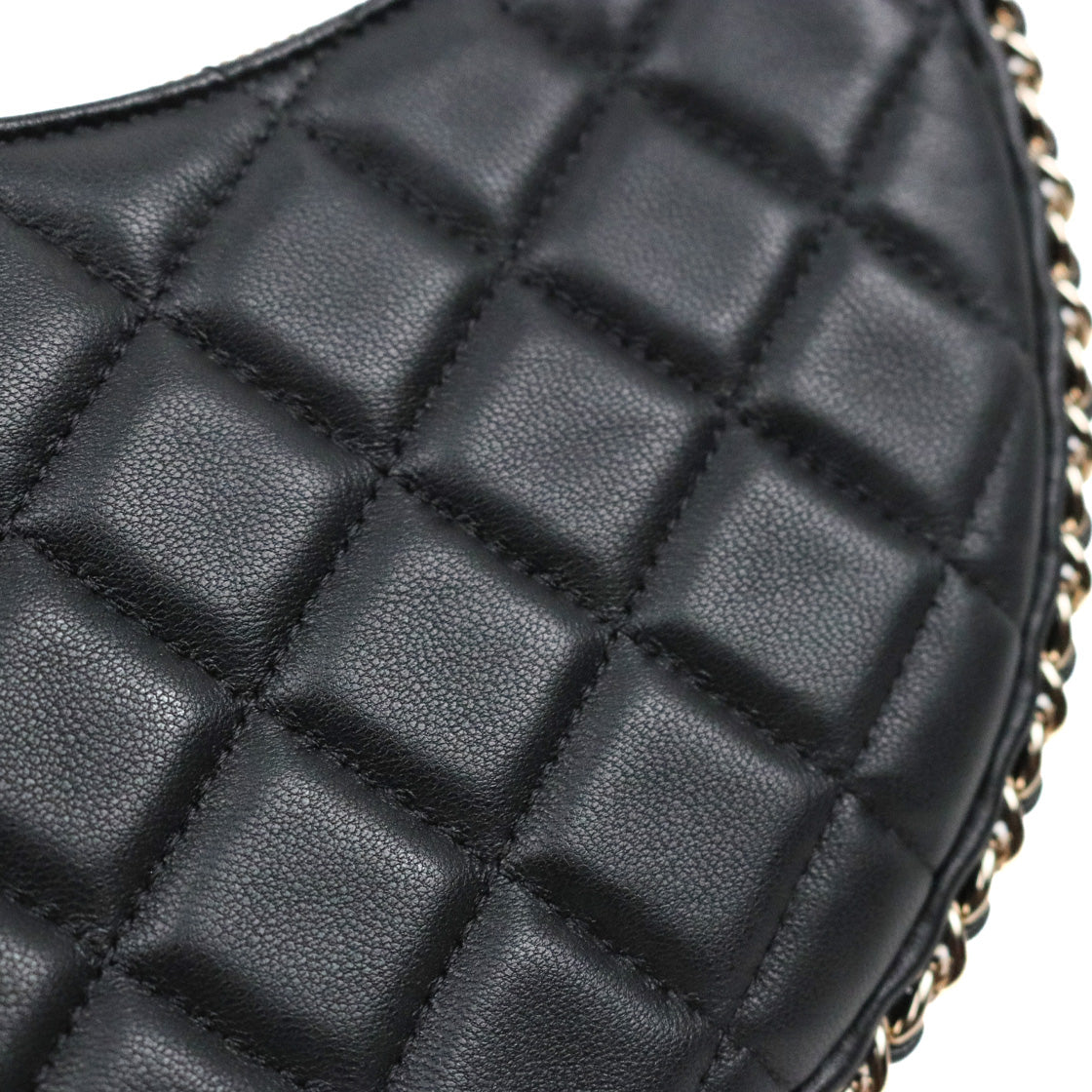 Chanel Black Lambskin Half-Moon Hobo Bag