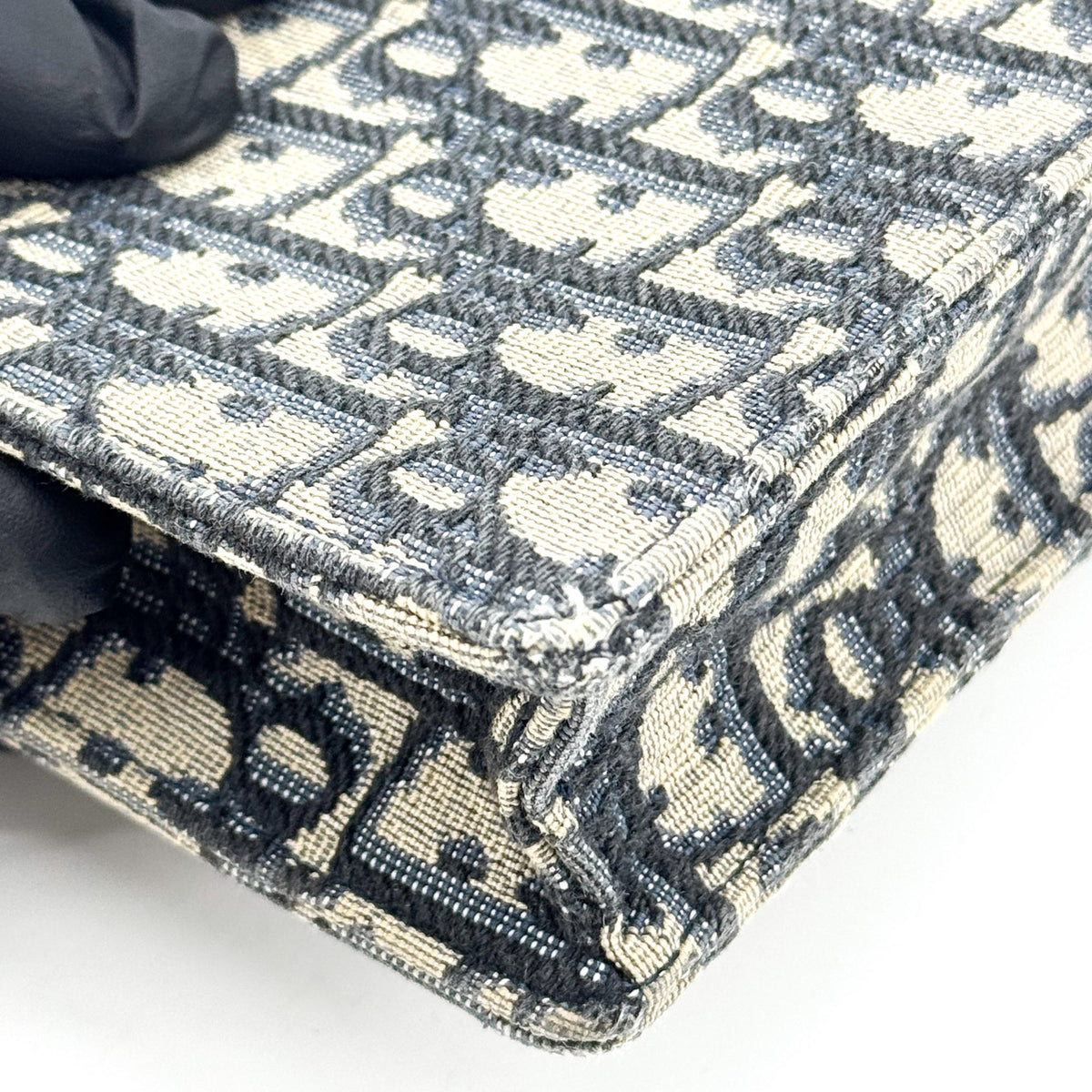 Dior Saddle Slim Clutch Blue Oblique Jacquard
