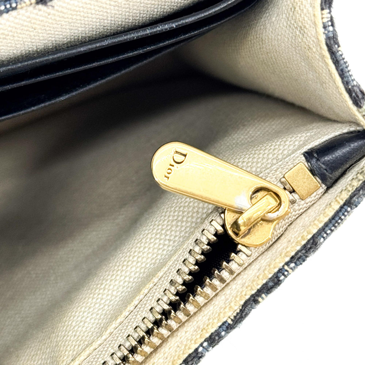 Dior Saddle Slim Clutch Blue Oblique Jacquard