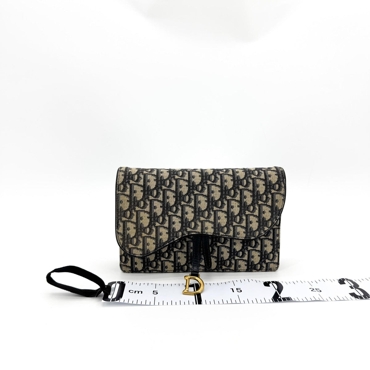 Dior Saddle Slim Clutch Blue Oblique Jacquard